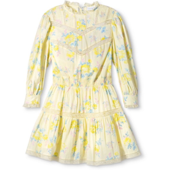 NWT LoveShackFancy x Target Louise Pintuck York Dress-Yellow Size Small - Picture 1 of 10